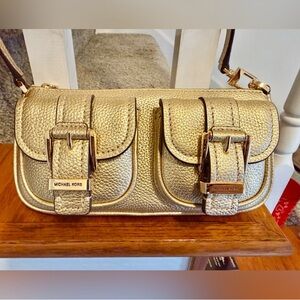 Michael Kors Gold Leather Crossbody Bag brand new bag taking offers.